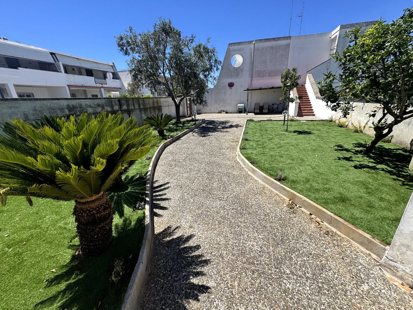 Entrance and driveway with palm trees at DAMA del Salento
